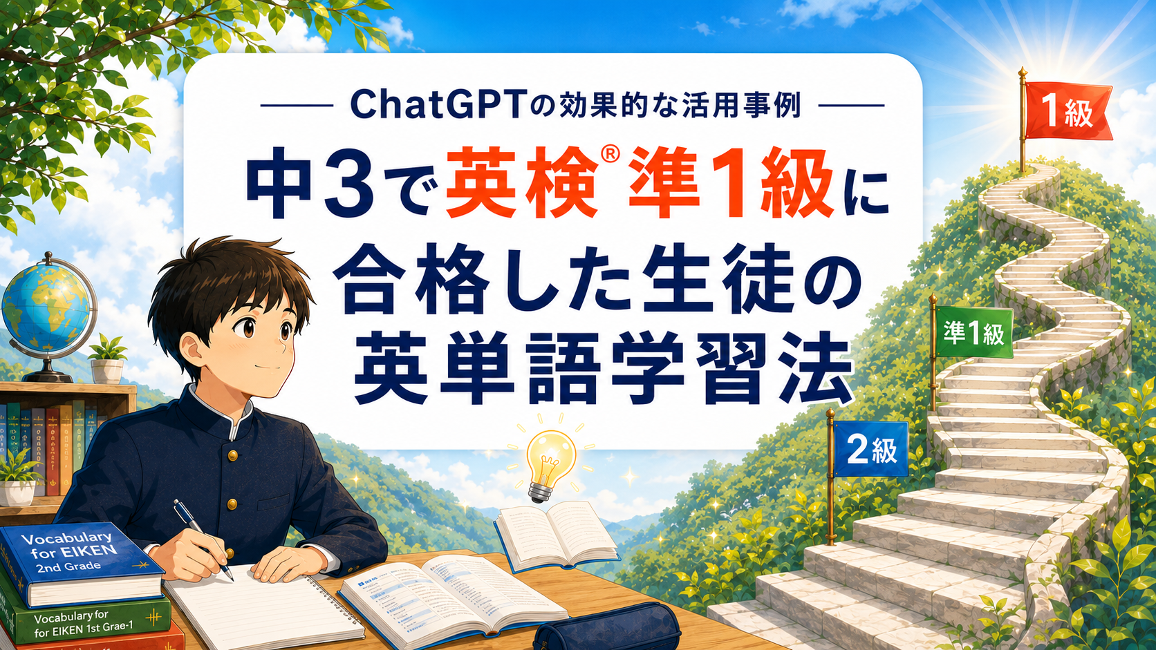 ChatGPTで単語を効率的に覚える方法|中3で英検®準1級に合格した生徒の英単語学習法