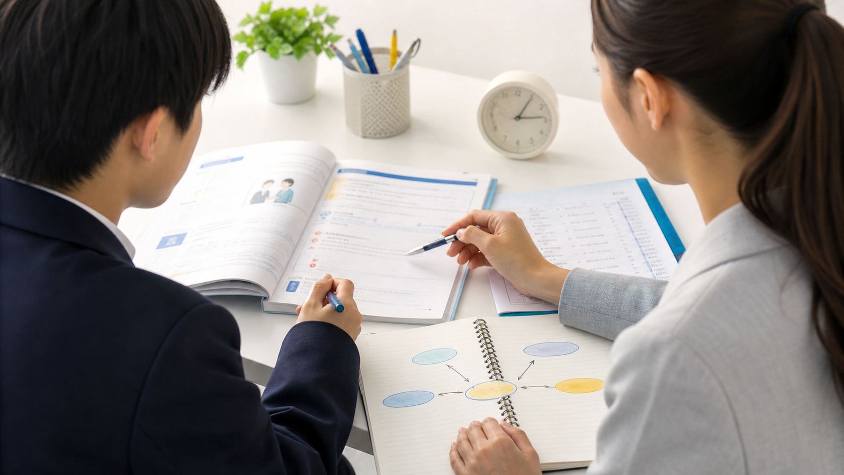 高校受験と英検®を見据えて学習計画を確認するイメージ